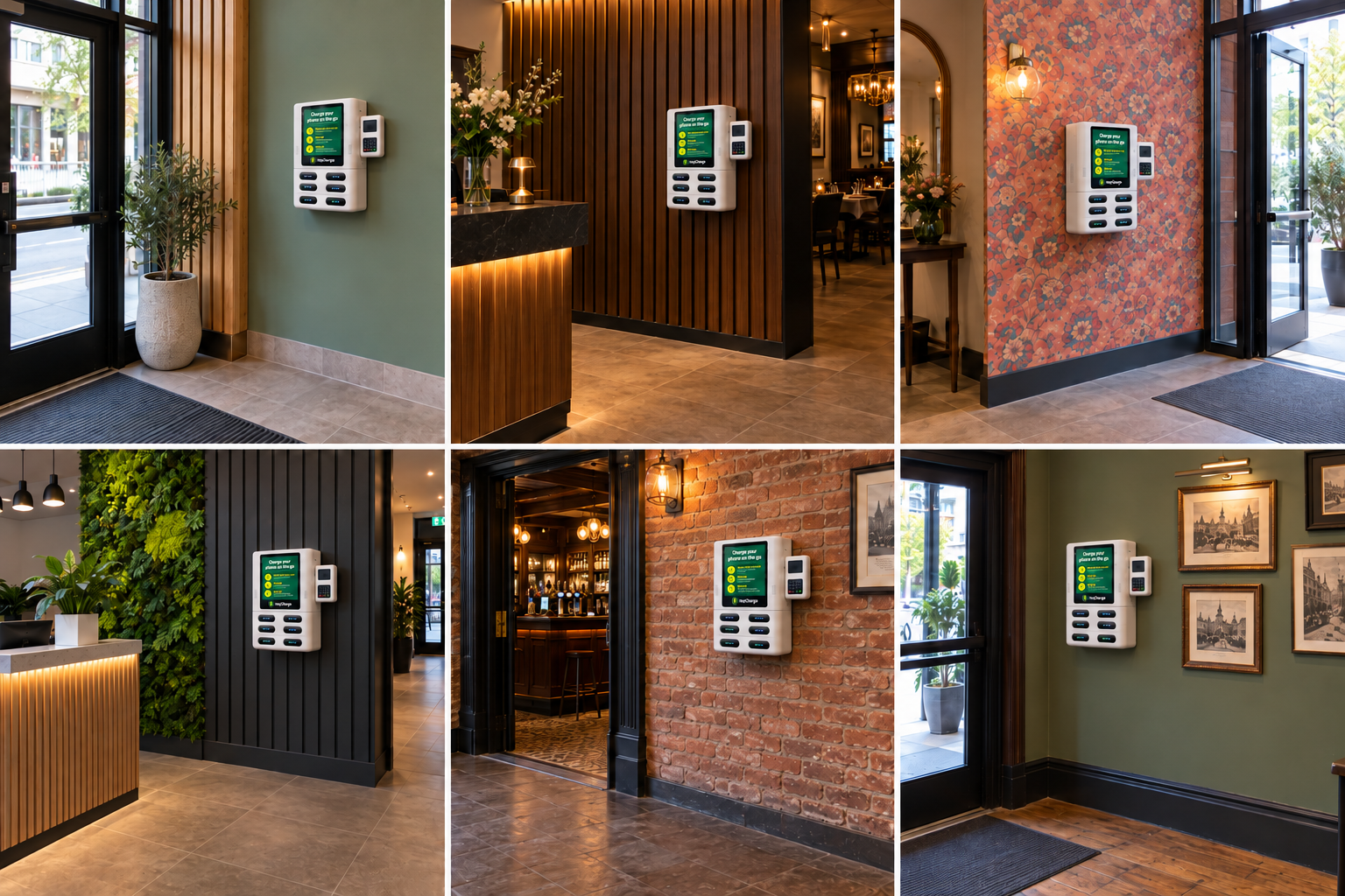 Borne HopCharge installée dans six commerces partenaires